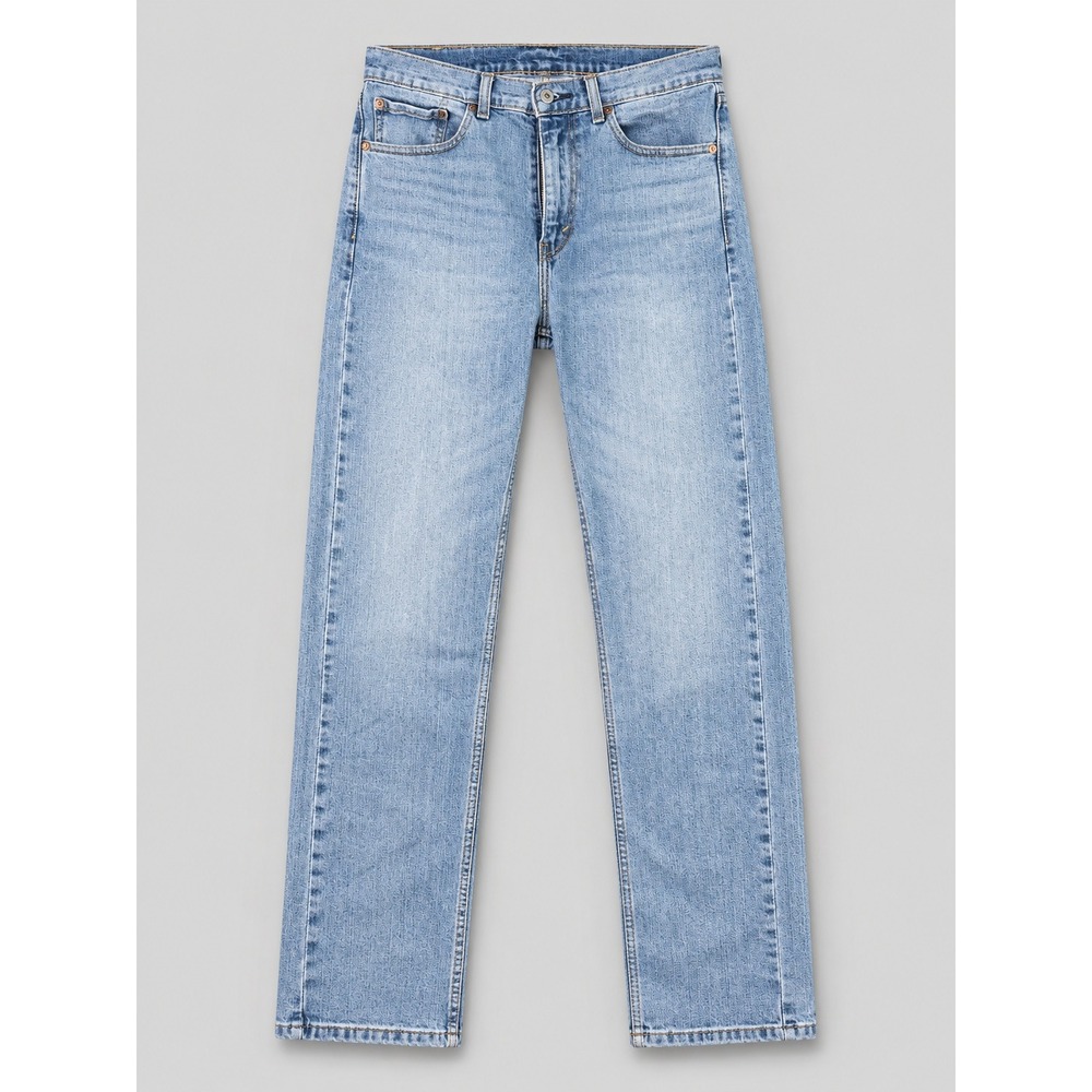 Levis 505 Regular Fit Straight Leg Light Wash Denim Jeans Mens 32x32 Blue